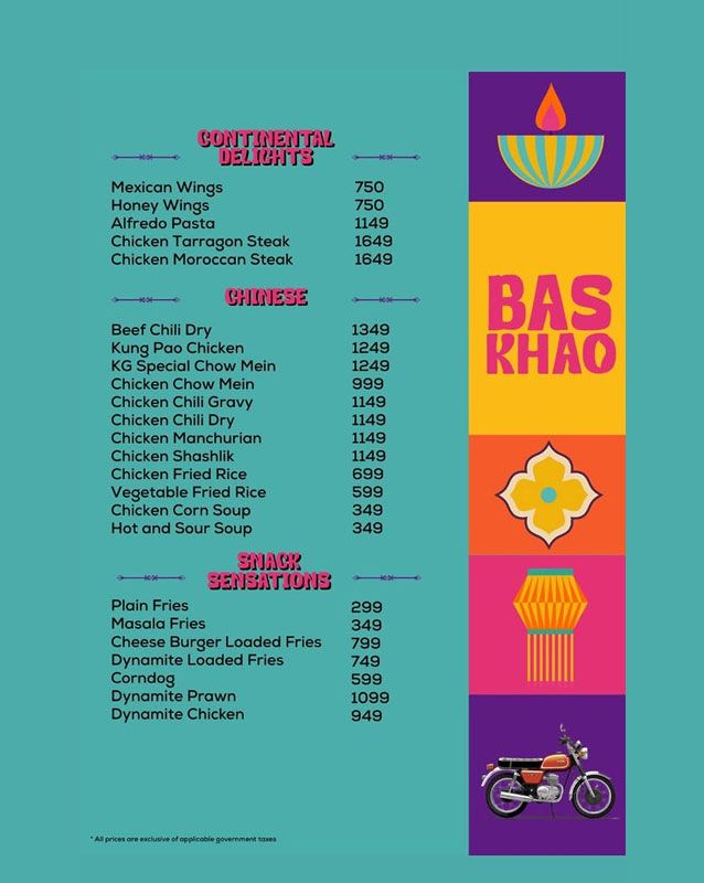 khao galli menu