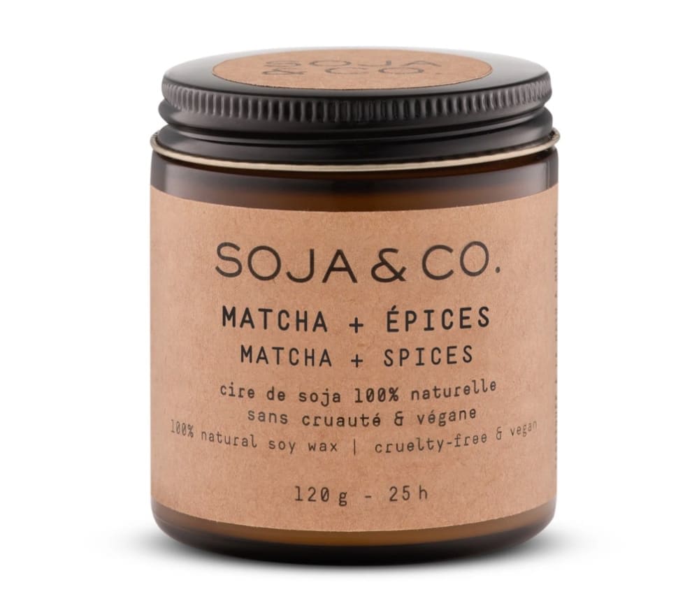 Bougie matcha et épices de Soja & Co