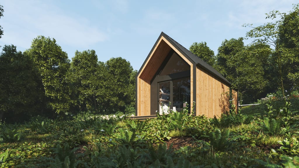 Minimaison écoresponsable en forêt