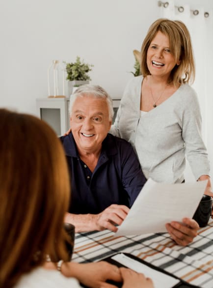 Real estate broker presenting purchase offers