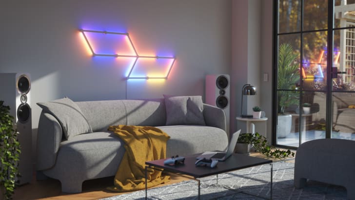 Salon avec des lumières synchronisées