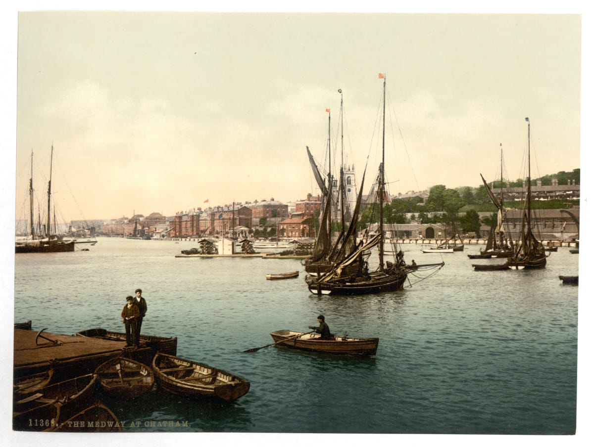 The Medway, Chatham. Photochrom Print Collection