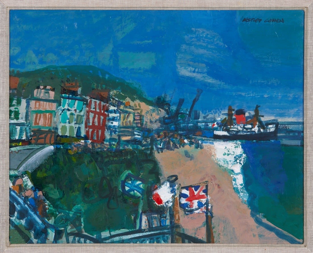 Alfred Cohen, Folkestone, 1974, oil on hardboard, 16 x 20 in; 40.6 x 50.8 cm.