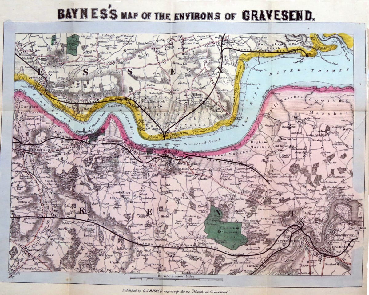 Baynes's Map of the Environs of Gravesend, 1864