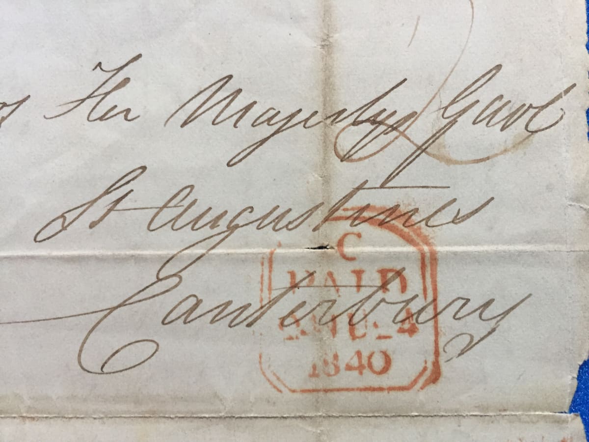 Letter to the Gaol, St Augustine's Canterbury