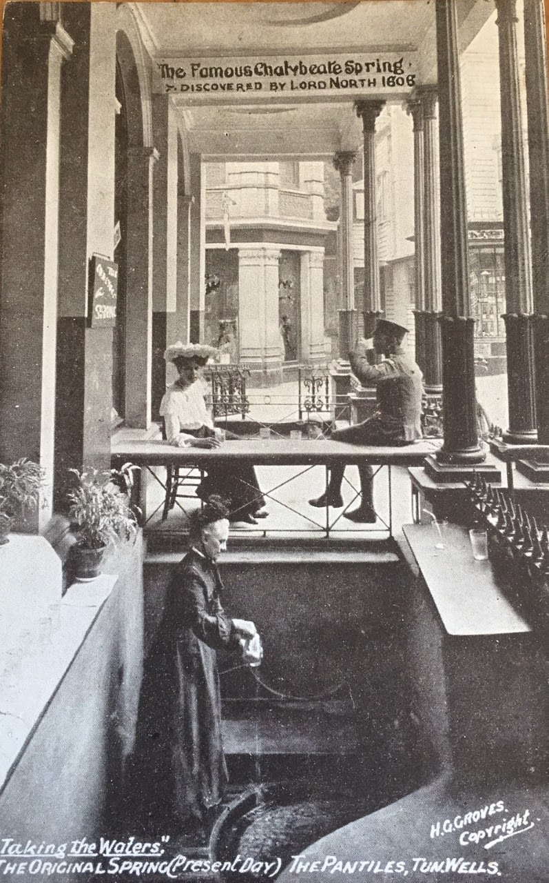 Taking the Waters - the original spring. The Pantiles, Tunbridge Wells