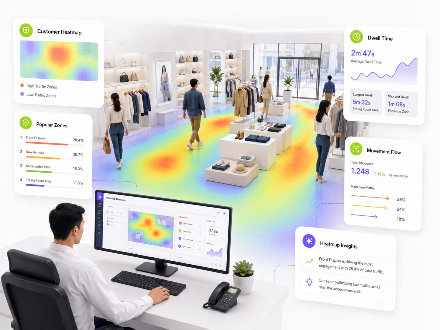 Customer heatmaps and movement analytics