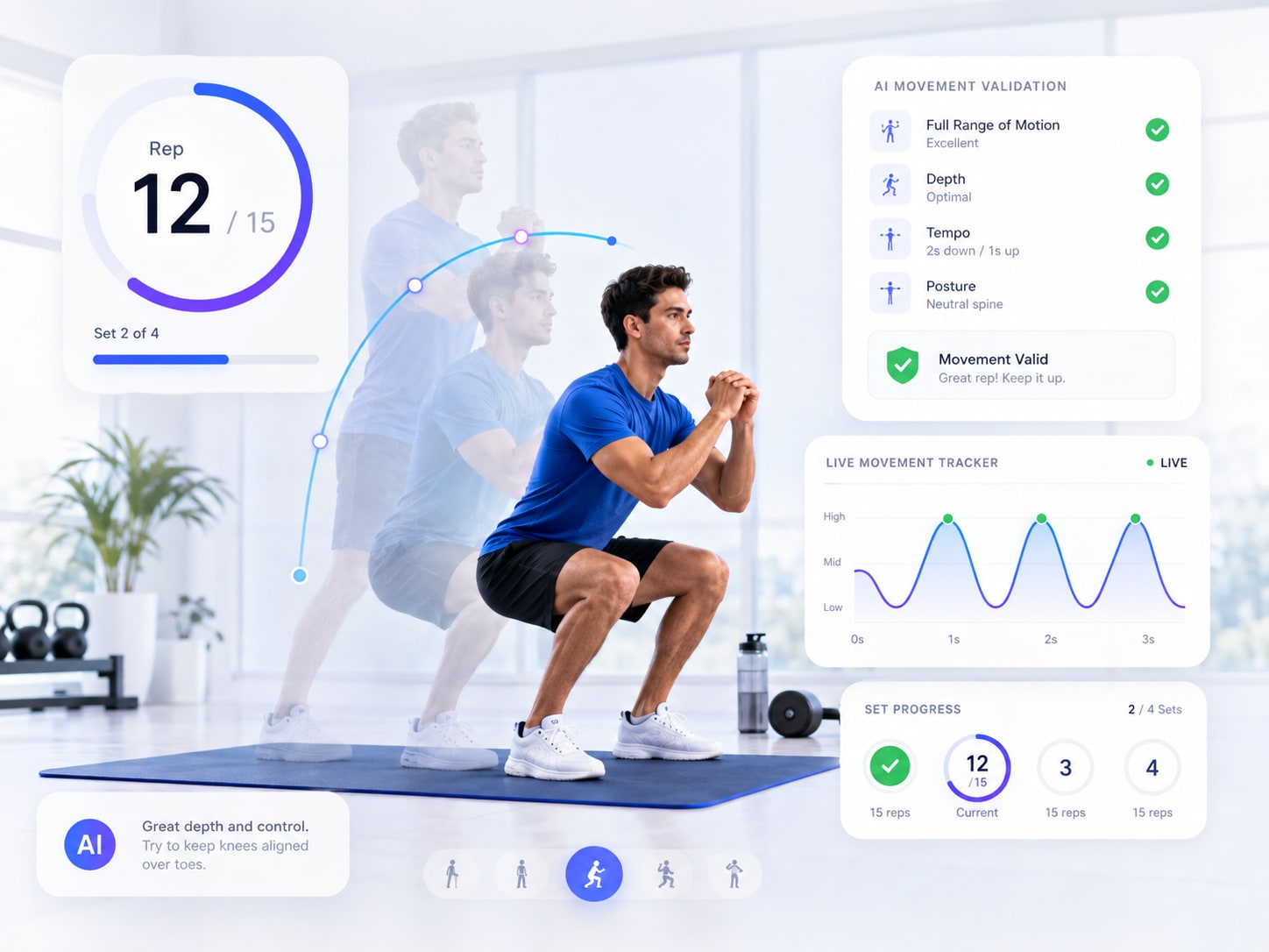 Repetition counting and movement validation
