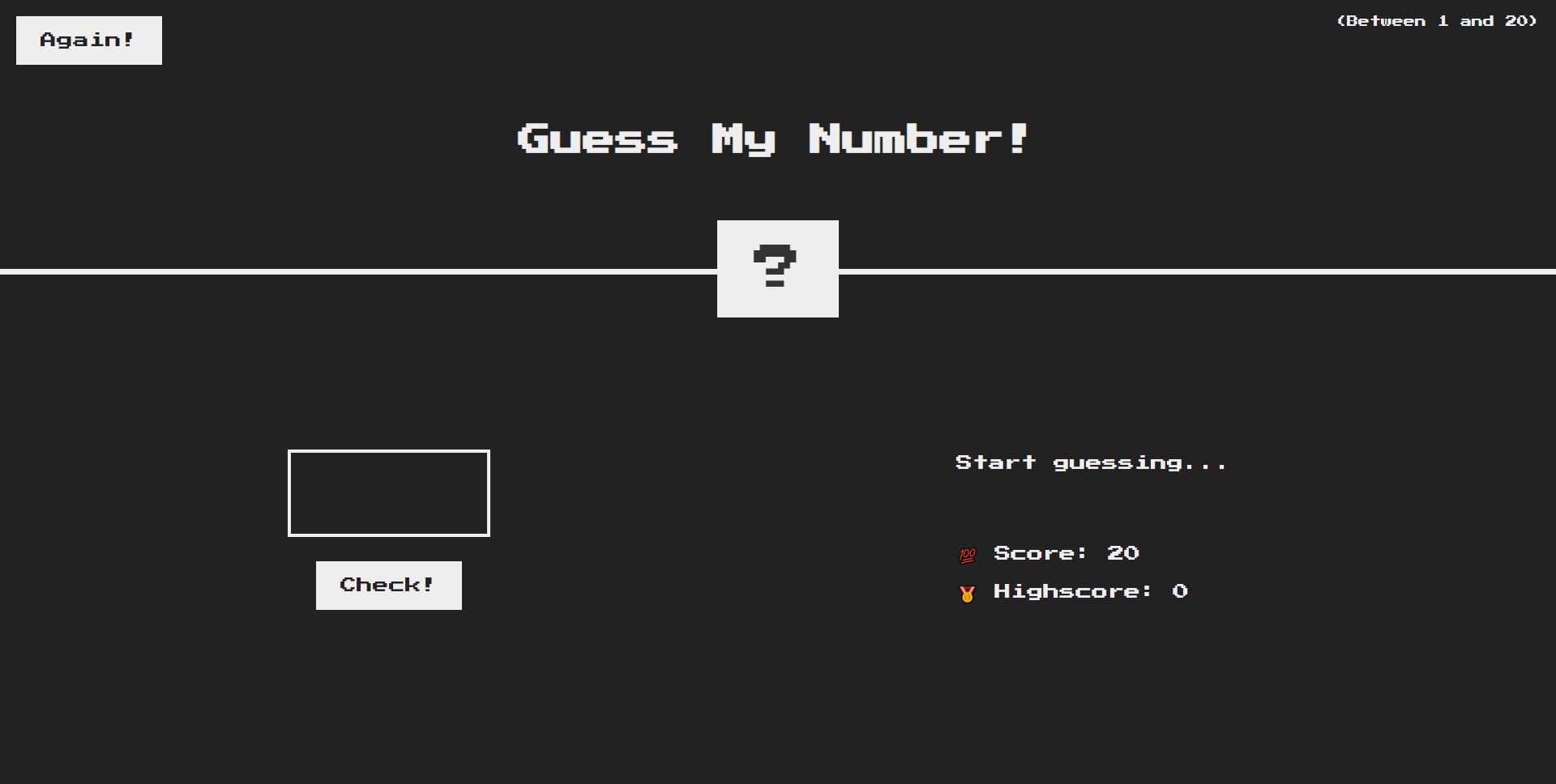Guess My Number Landing Page