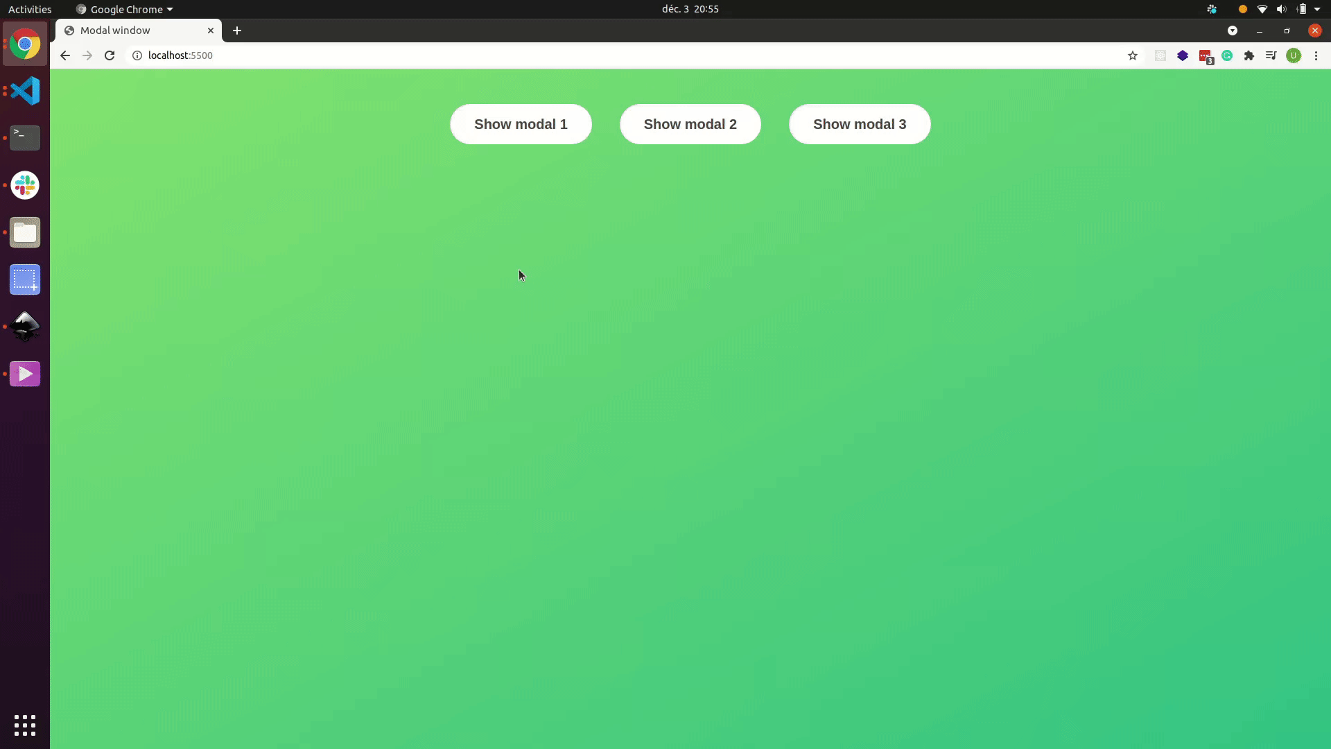 Modal Window Project GIF