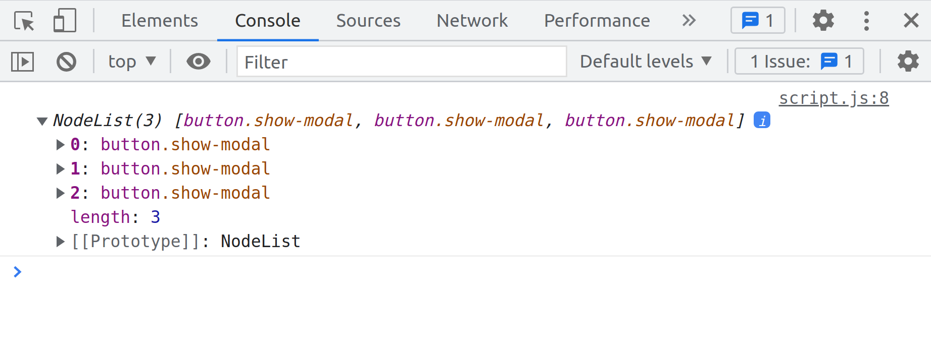 Show Modal Query Selector