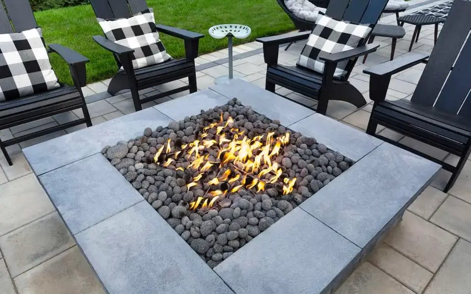 Landscaping and fire pit installation in Edmonton