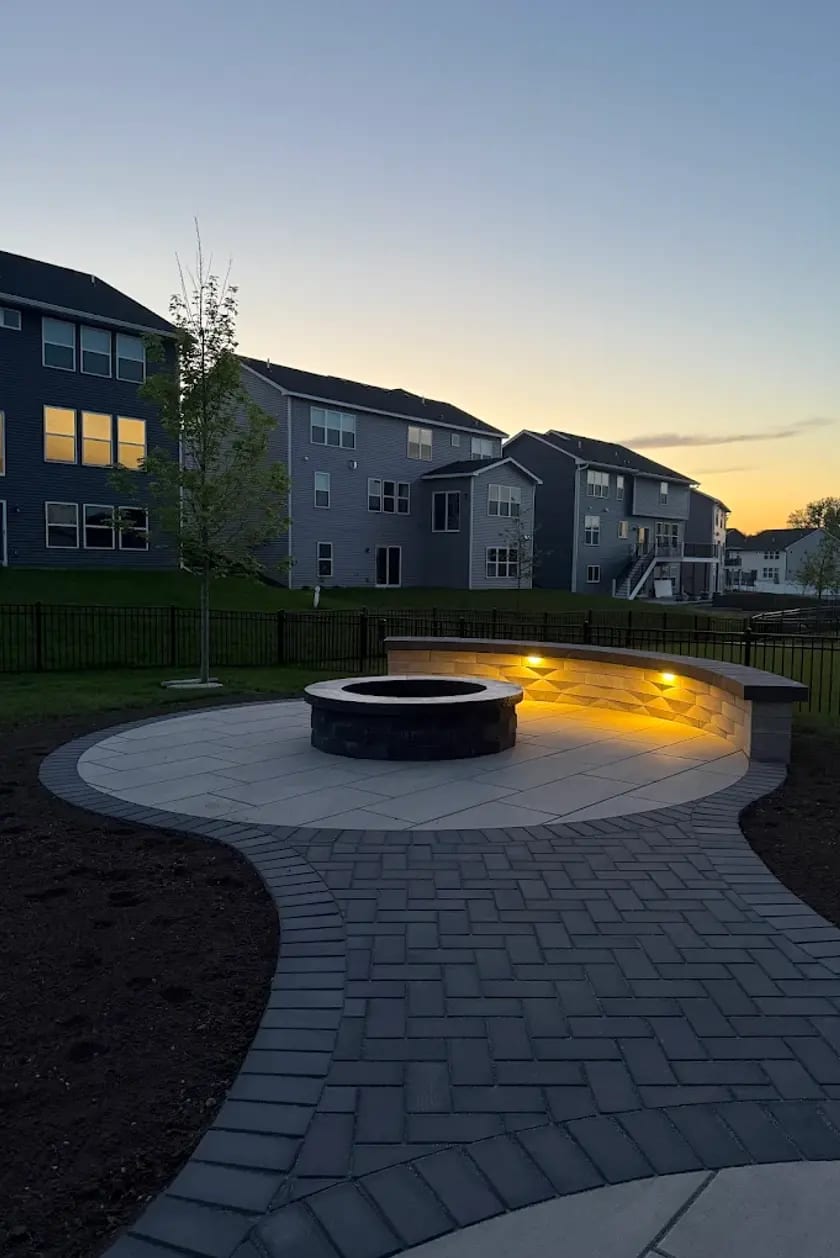 Front yard landscape design with mulch and shrubs