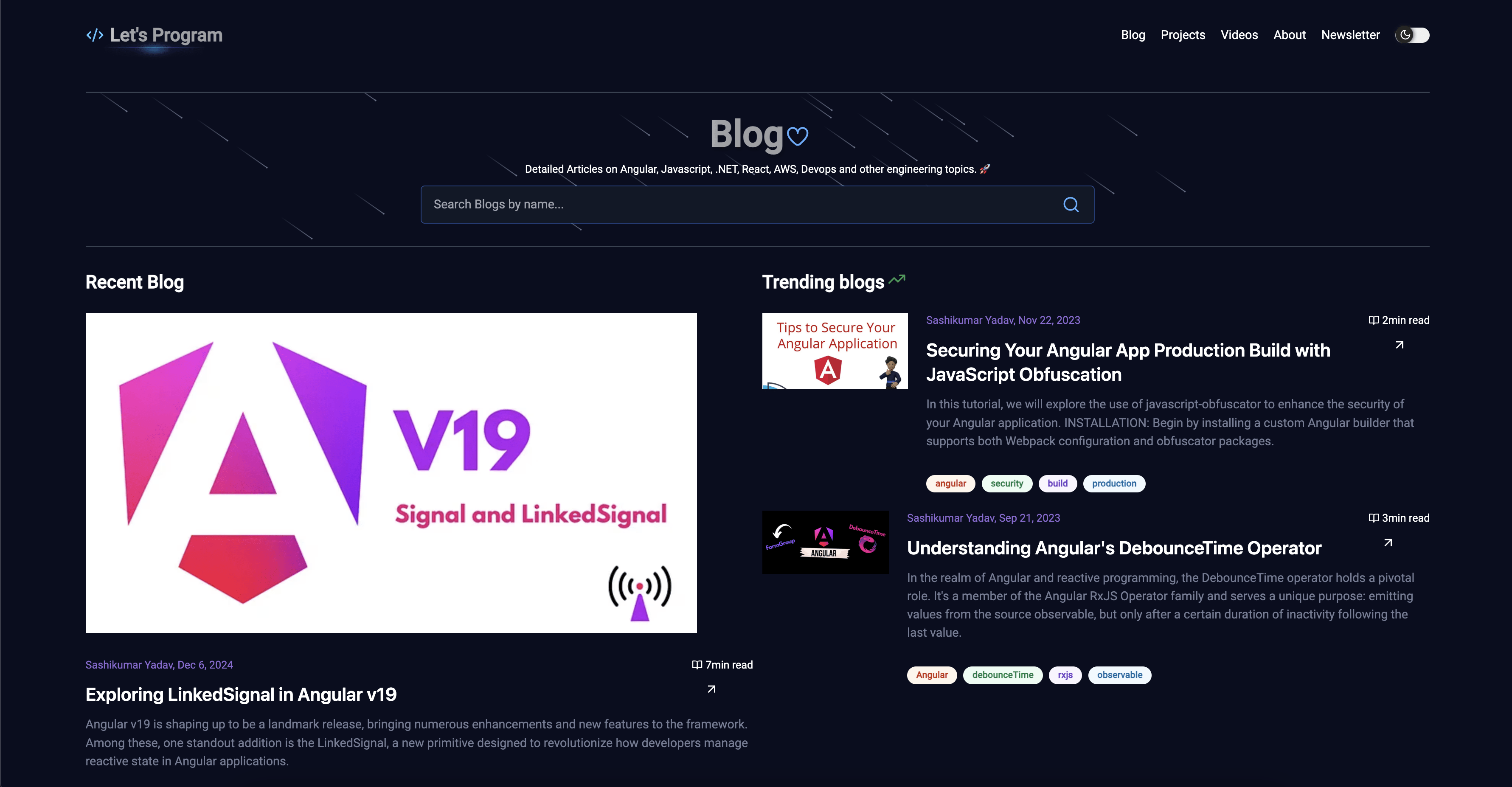 Project Lets Blog's by Sashikumar Yadav - Let's Program
