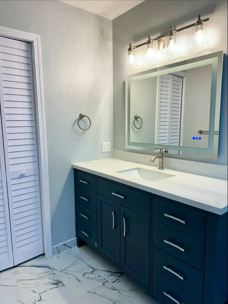 Navy Vanity Bathroom