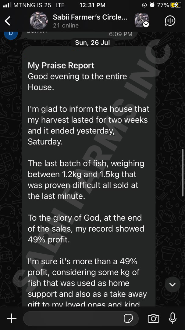 WhatsApp testimonial from Pastor Sam, part 1