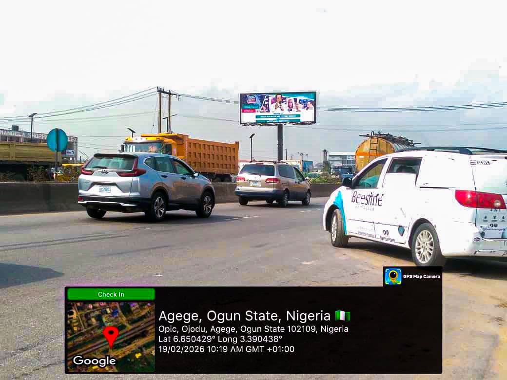 Unipole Billboard Opic bus stop, Agege, Ogun State