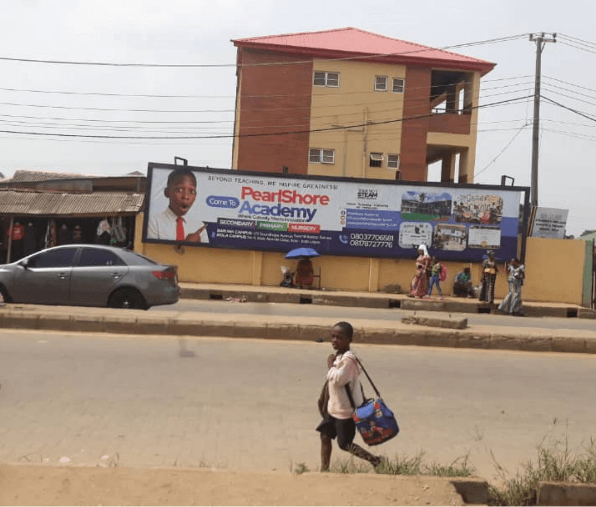 Wall mount Billboard Ikola Road, Close To Church Bus Stop, Lagos