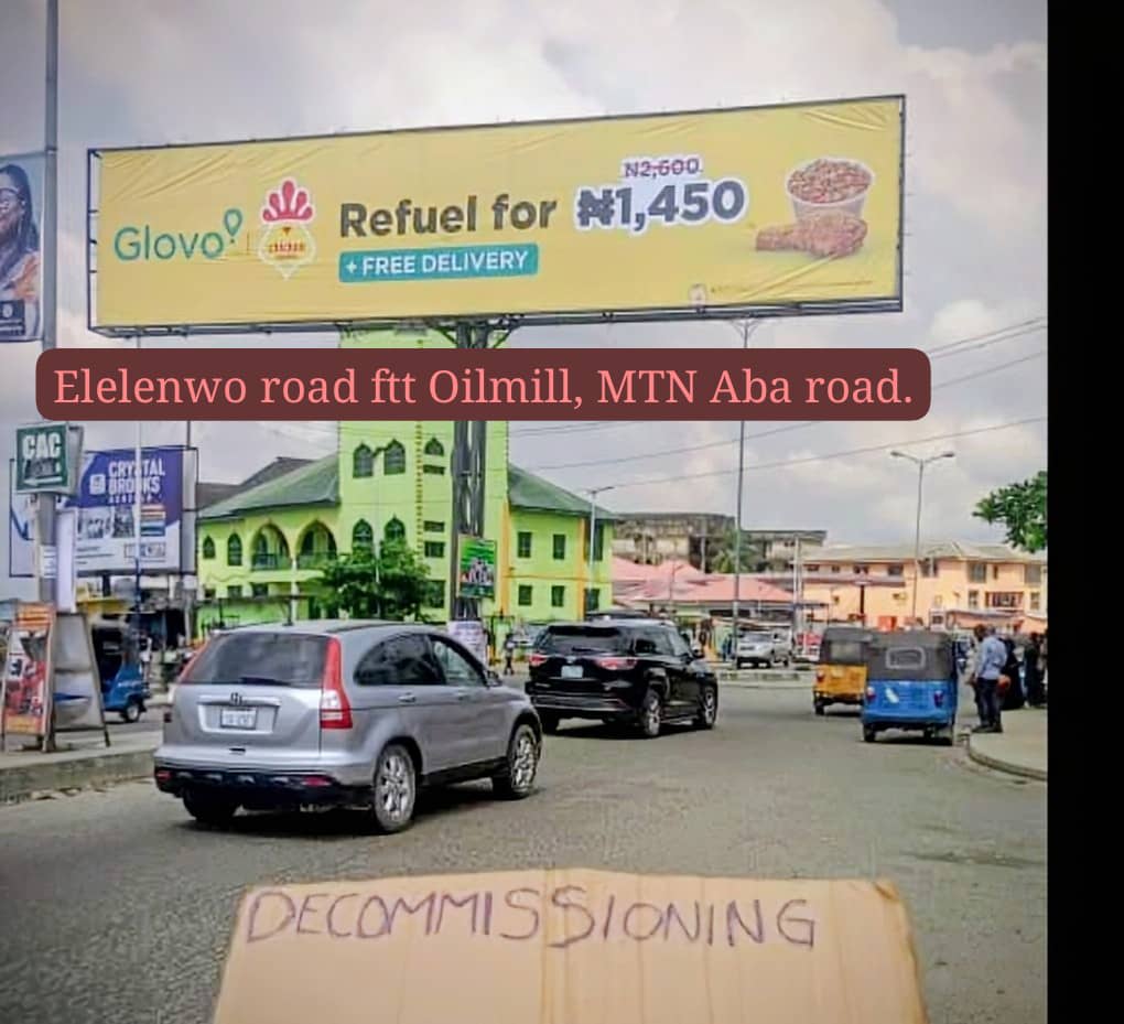Eyecatcher Billboard Elelenwo roundabout by schl road junction, PH, Rivers State