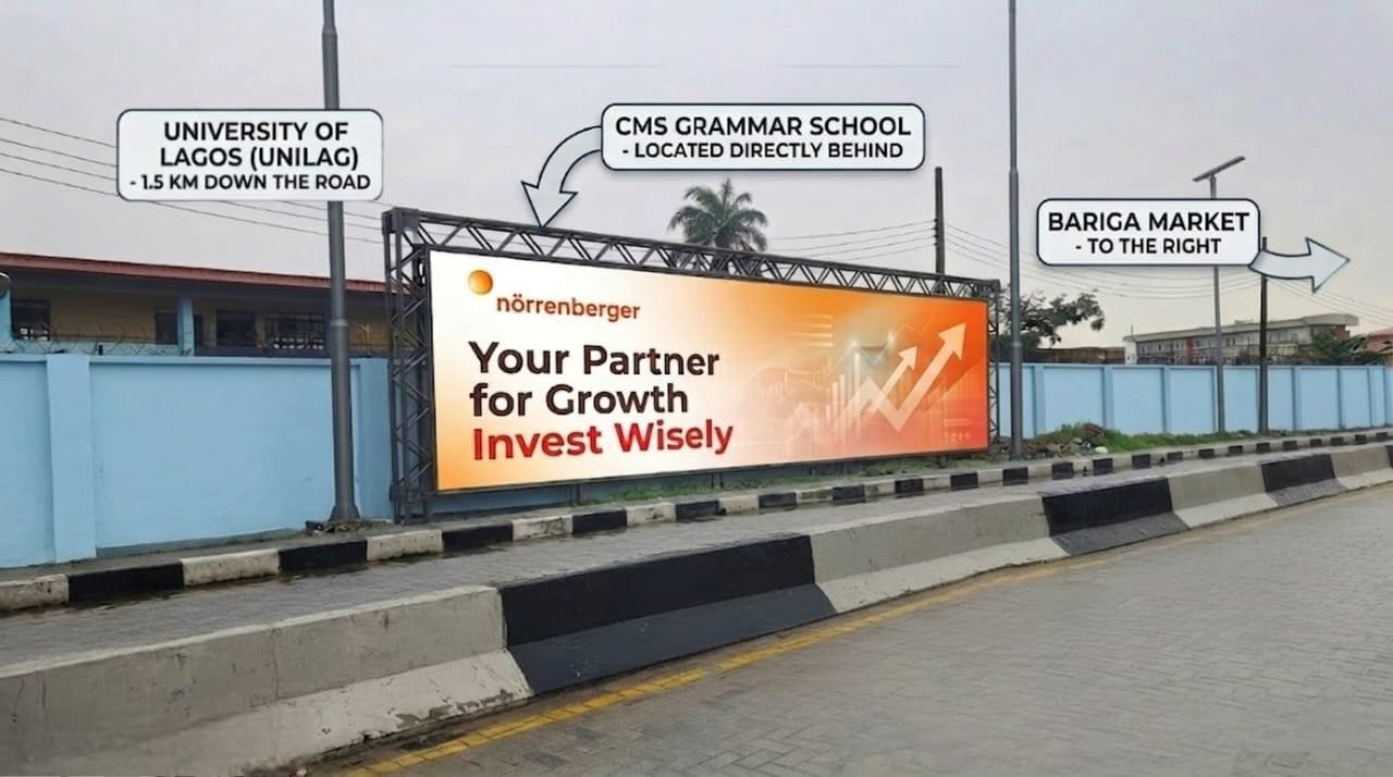 Wall Panel Billboard St. Finbarrs road, Akoka UNILAG area, Lagos. 