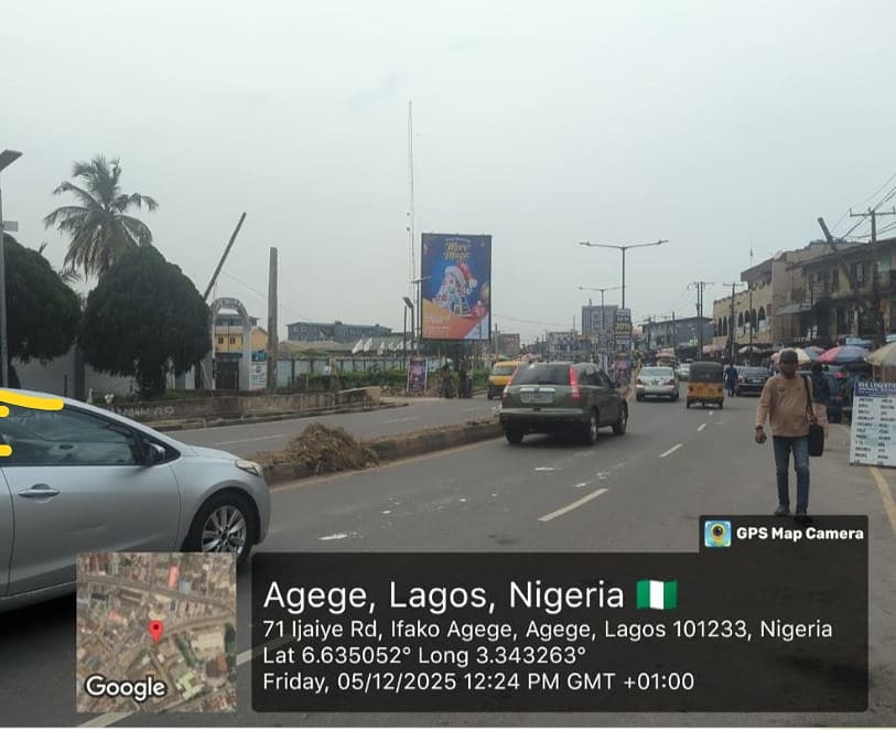 Portrait Billboard Ijaiye Road by Nigerian institute of Journalism, Ogba Lagos.