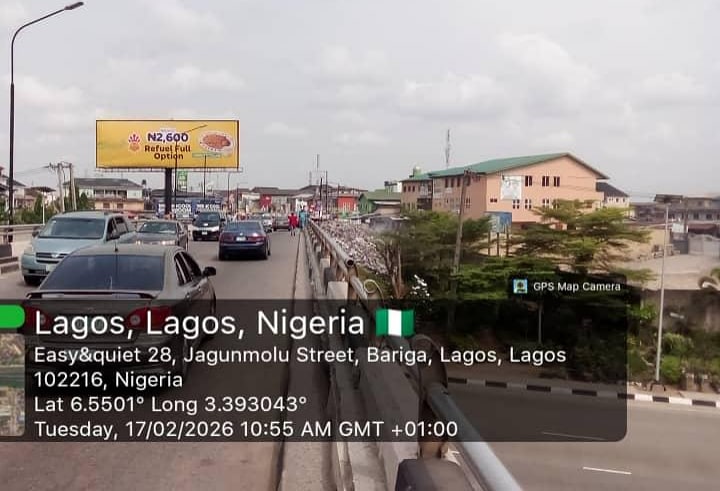 Unipole Billboard along Diya street Gbagada, Bariga, Lagos