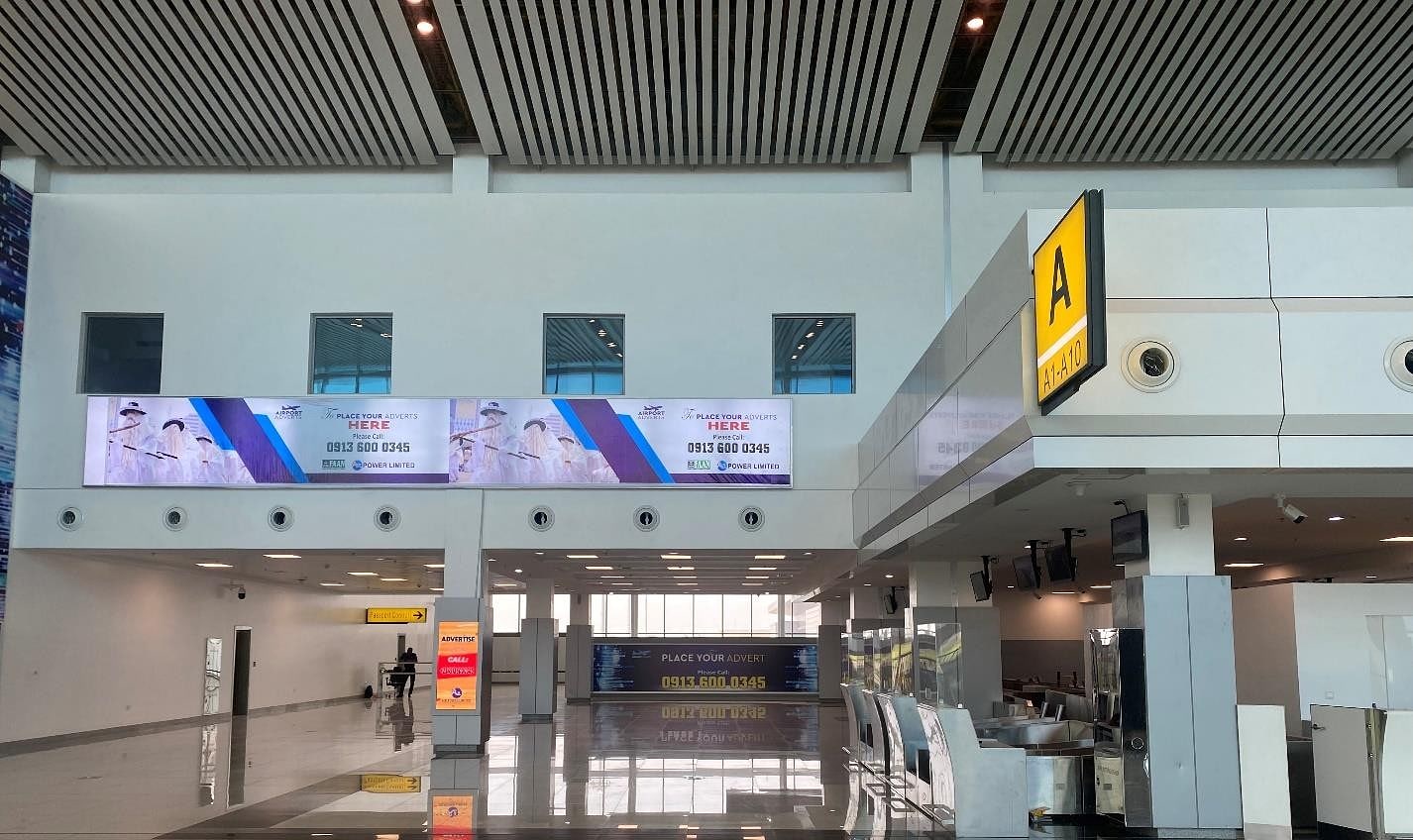 Backlit Billboard Lintel Close to Airlines Counter A Under VIP Lounge, Lagos