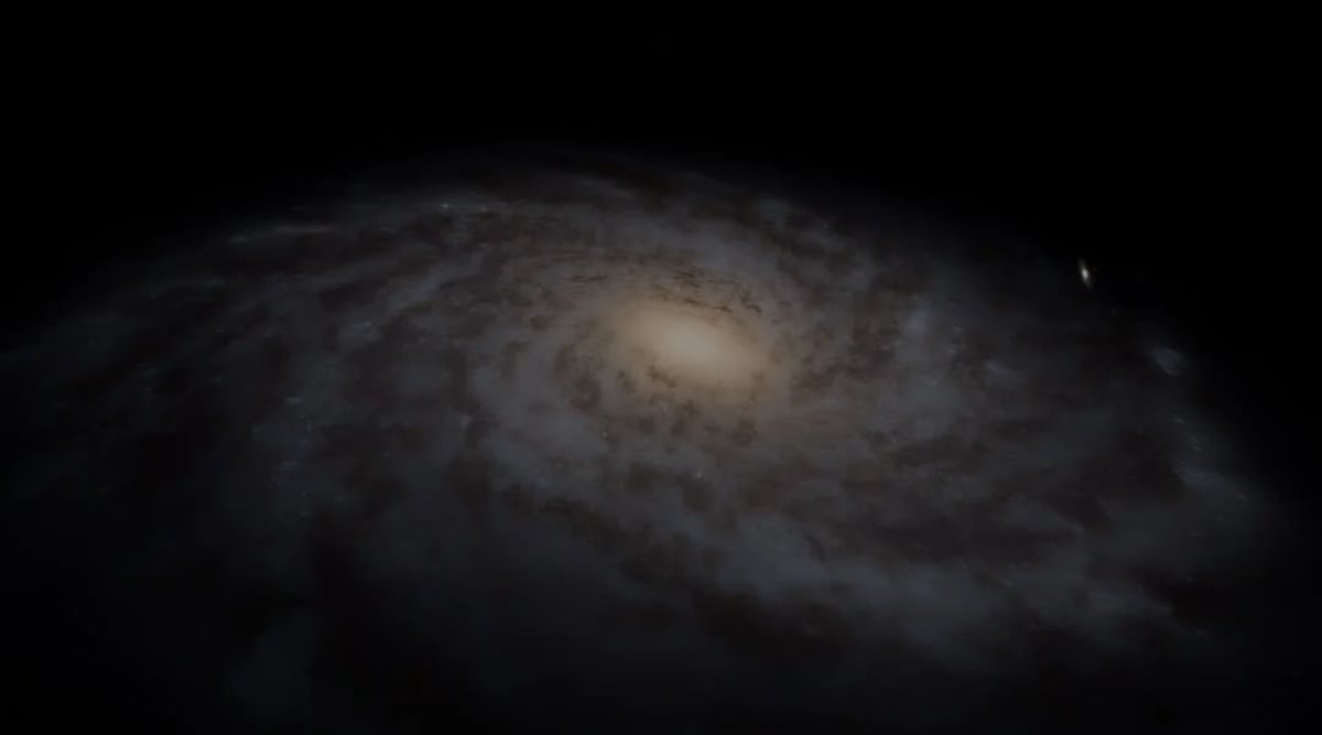 La Vía Láctea, nuestra galaxia, vista desde el espacio profundo