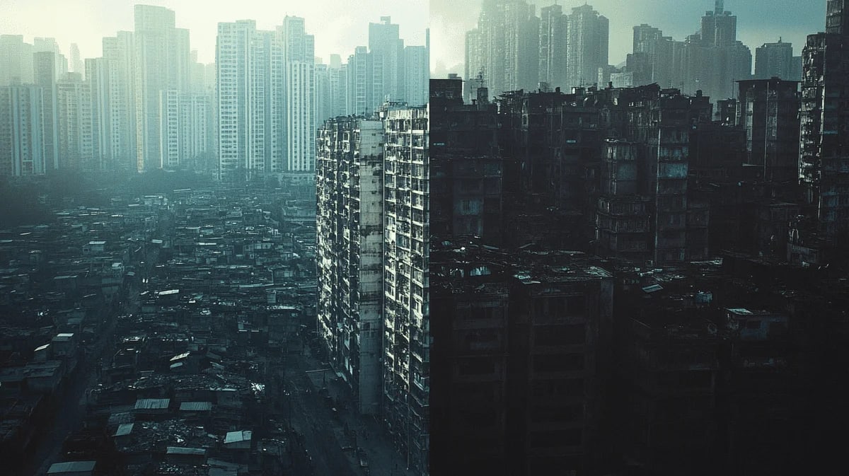 Contraste entre sectores económicos con desigualdades marcadas.