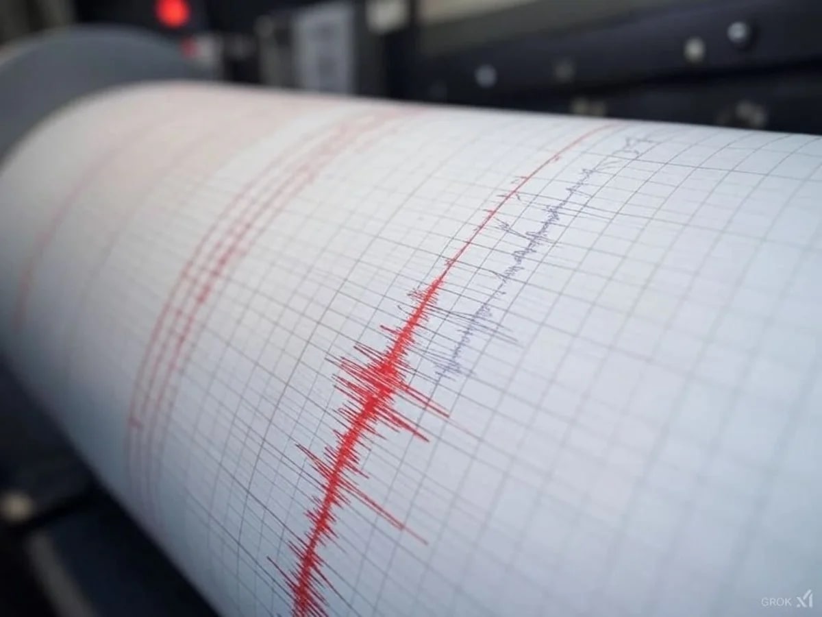 Registro de actividad sísmica en un sismógrafo.