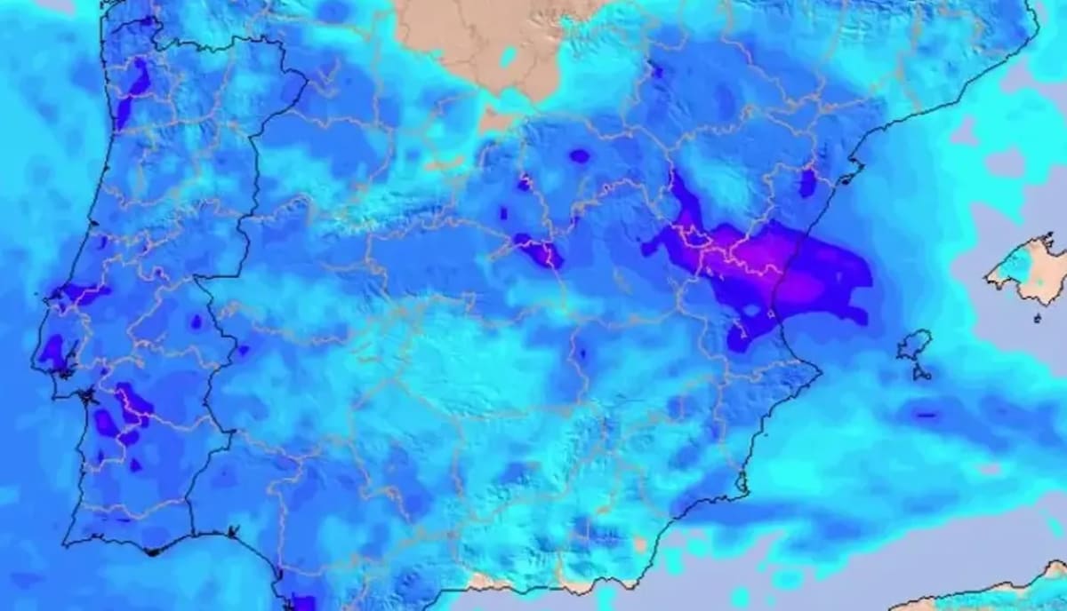 Mapa de precipitaciones en España durante abril de 2025, mostrando las áreas más afectadas por las lluvias intensas.