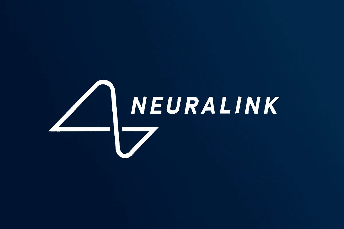 Logotipo oficial de Neuralink sobre fondo azul
