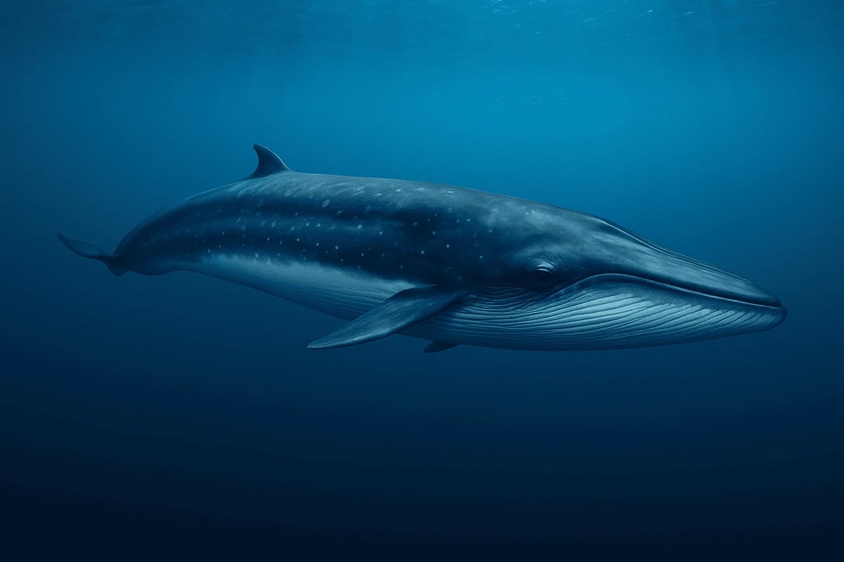 Ballena sei nadando bajo el océano en entorno natural