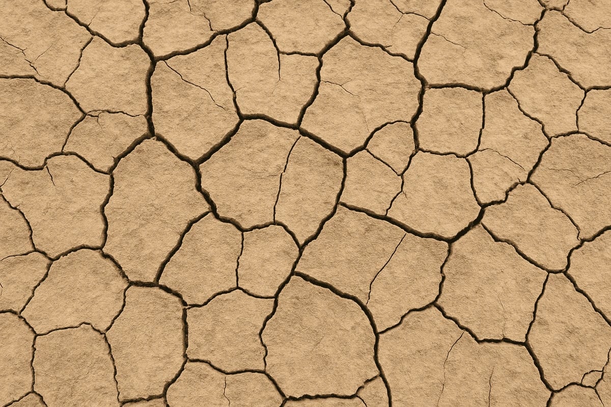 Textura superficial de un suelo seco y agrietado