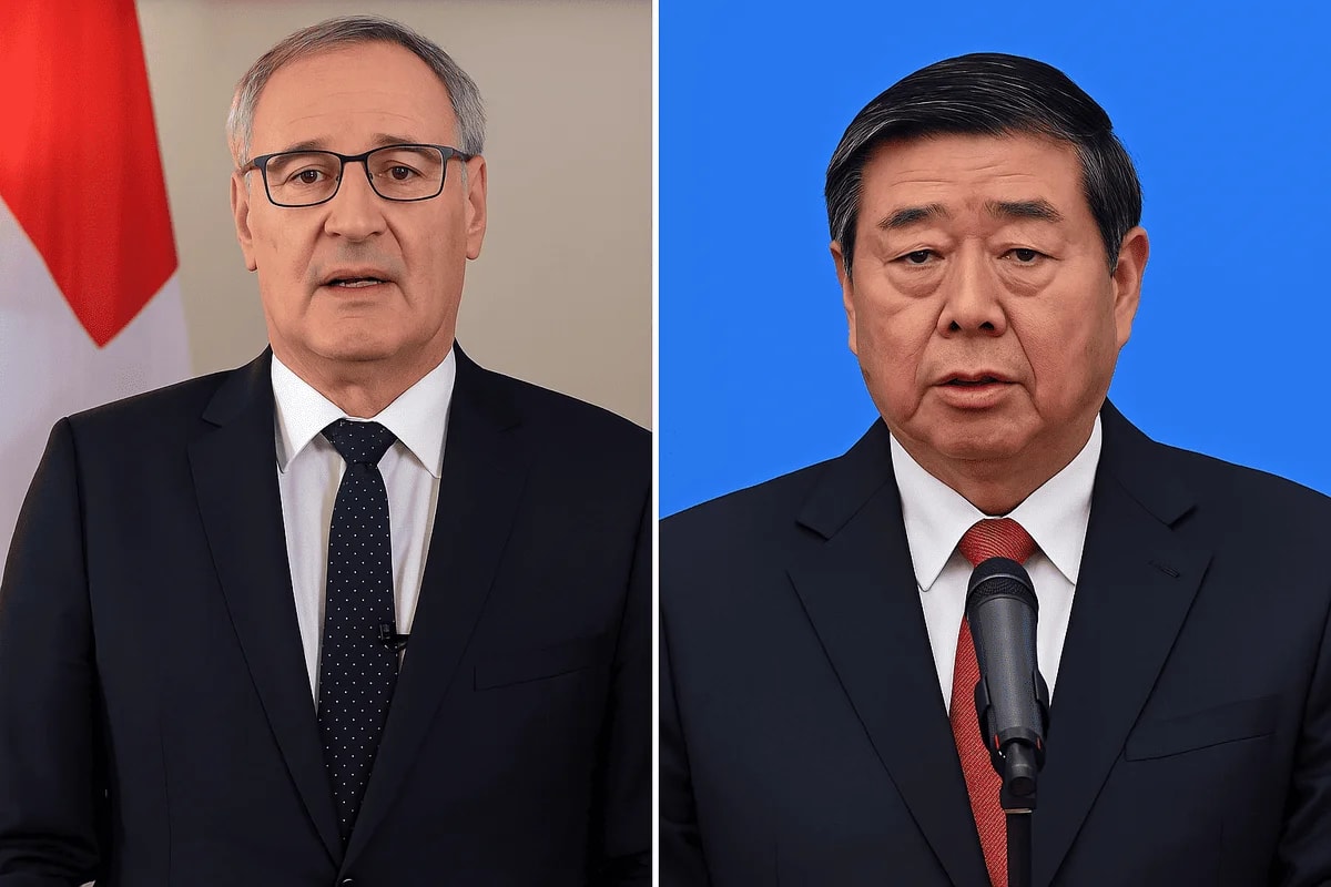 He Lifeng y Guy Parmelin