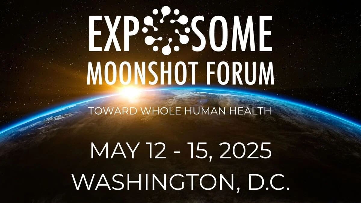 Afiche del foro Exposome Moonshot 2025