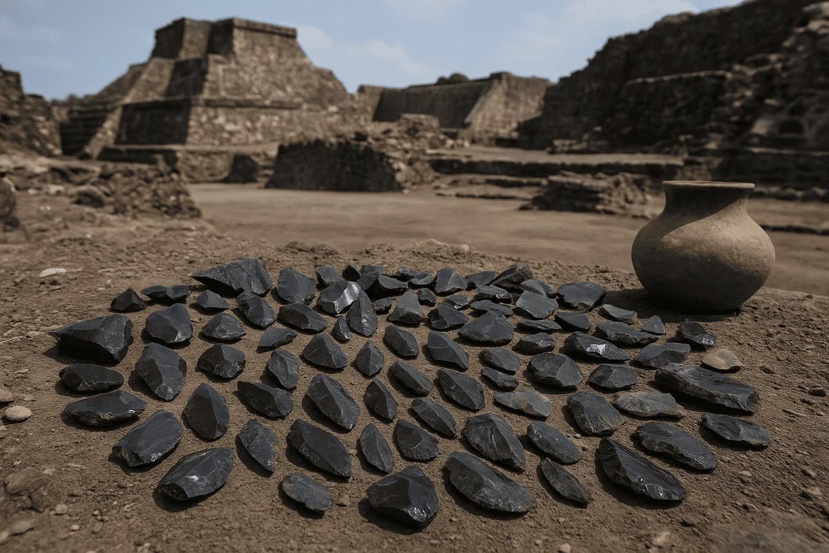 Obsidiana frente al Templo Mayor