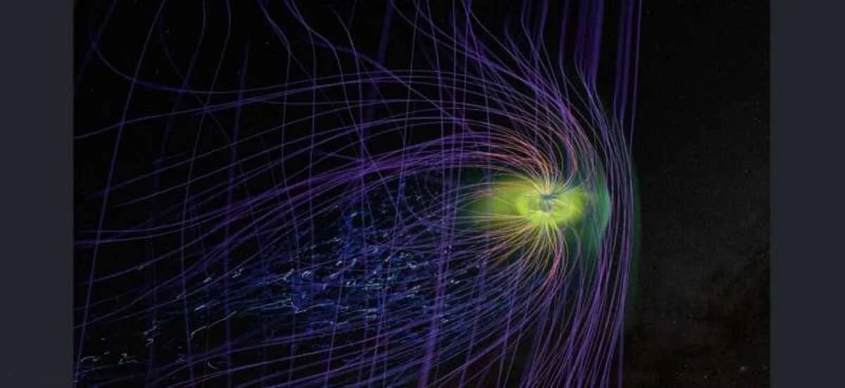 Simulación de la magnetosfera terrestre