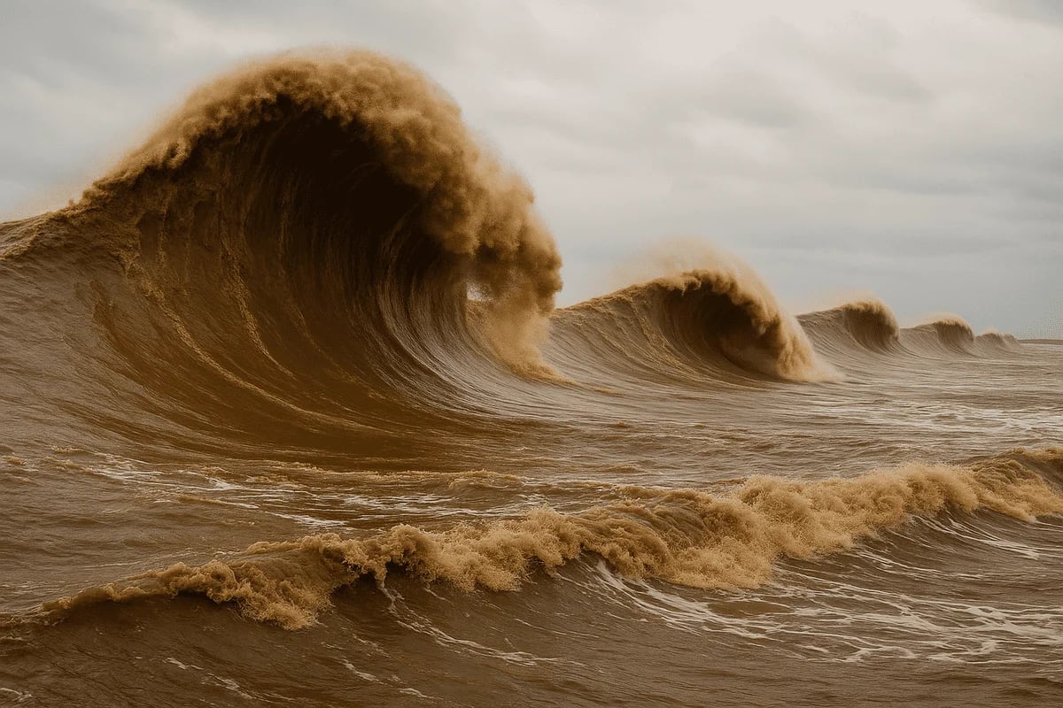 Gigantescas olas de lodo