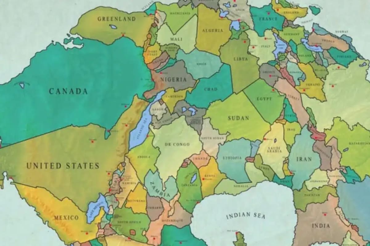 Mapa del supercontinente Pangea Última proyectado a 250 millones de años