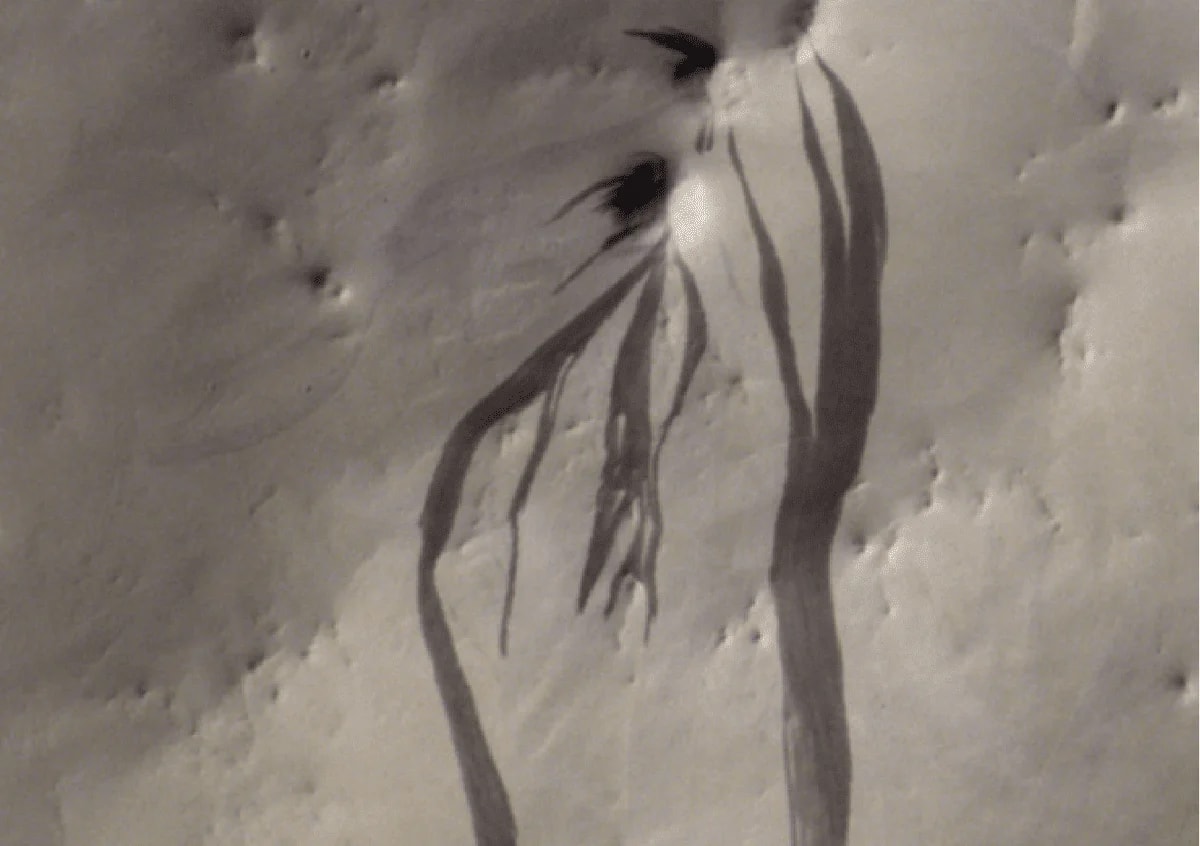 Oscuras franjas de pendiente en Marte observadas por la cámara CaSSIS del Orbitador de Gases Traza ExoMars de la ESA