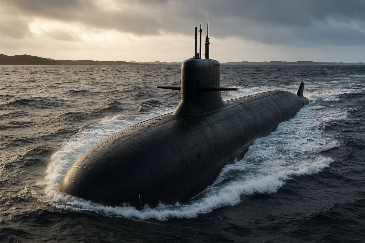 Submarino moderno atracado