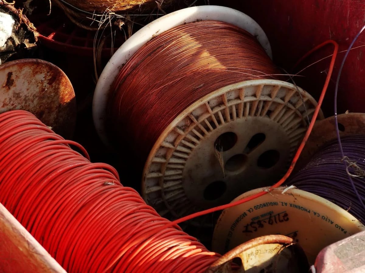 Carretes industriales de cable de cobre