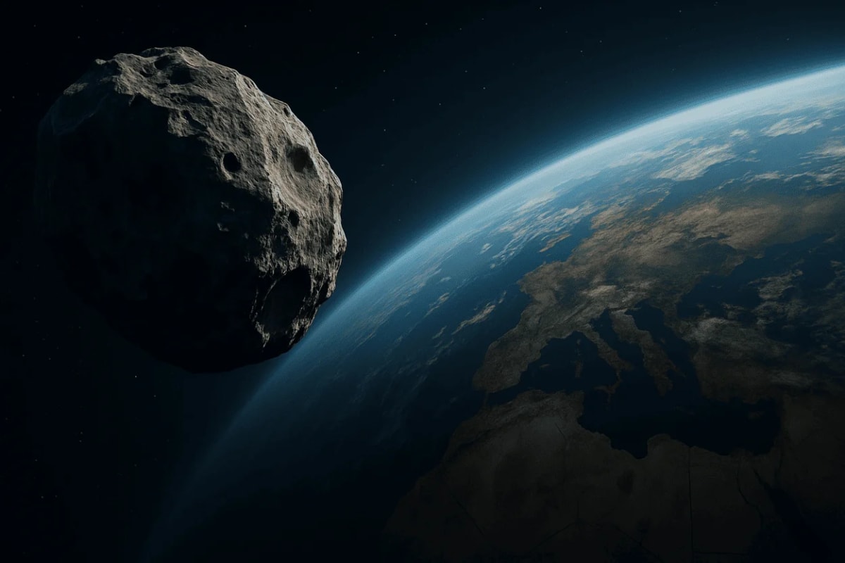 Asteroide acercándose a la Tierra