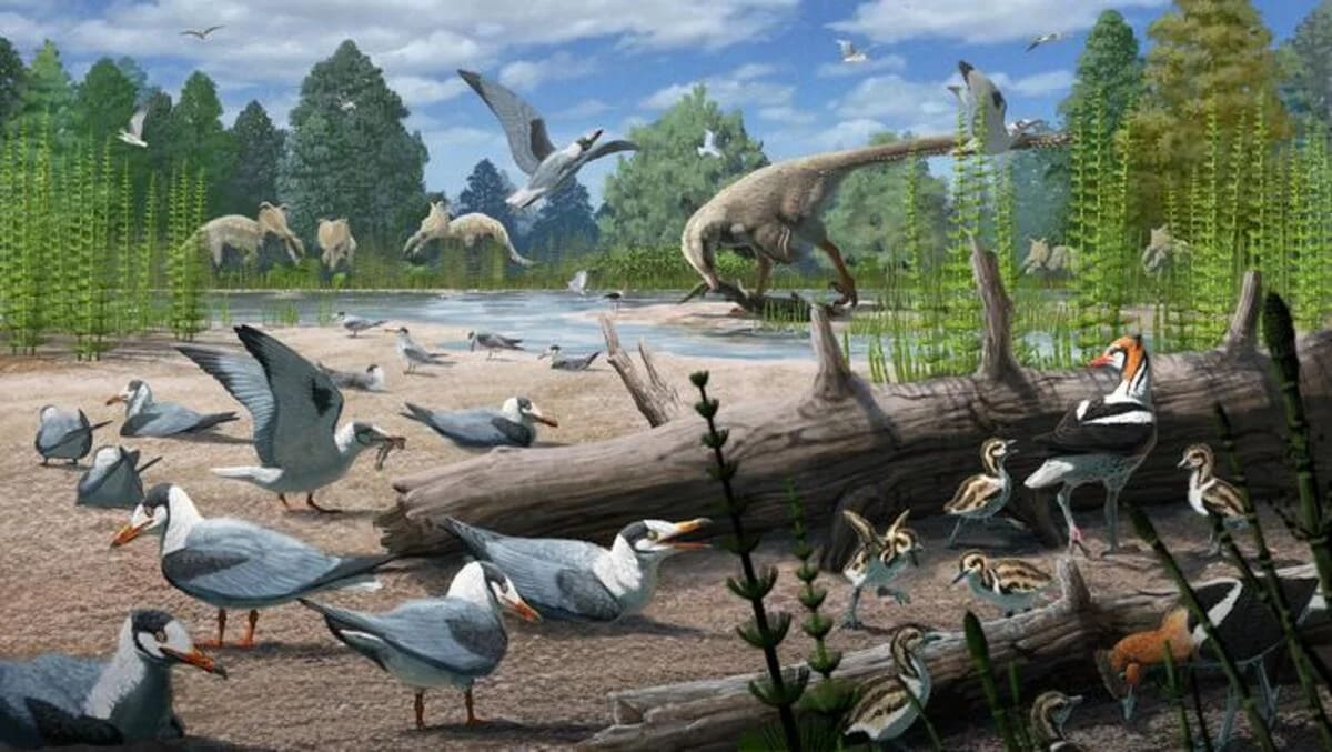Aves y dinosaurios en el Cretácico