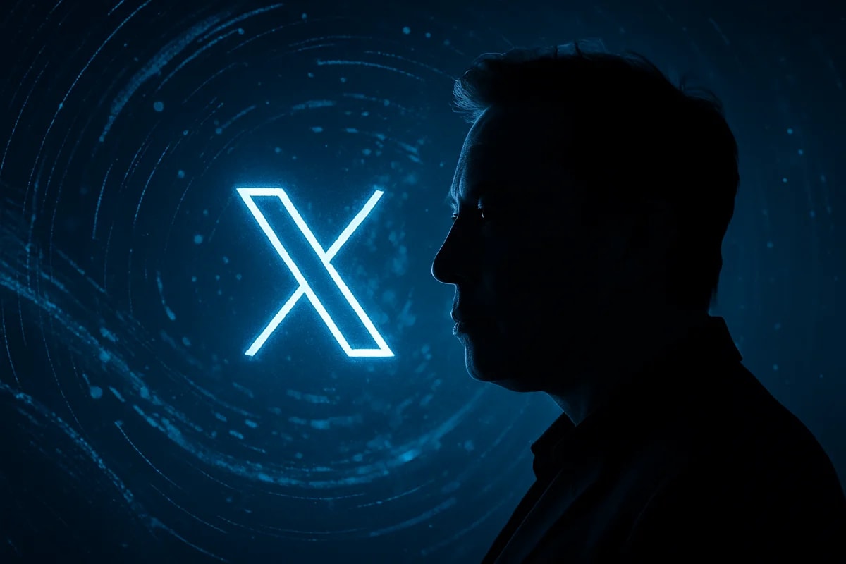 Ilustración conceptual que representa la transformación de Twitter en X bajo la visión de Elon Musk