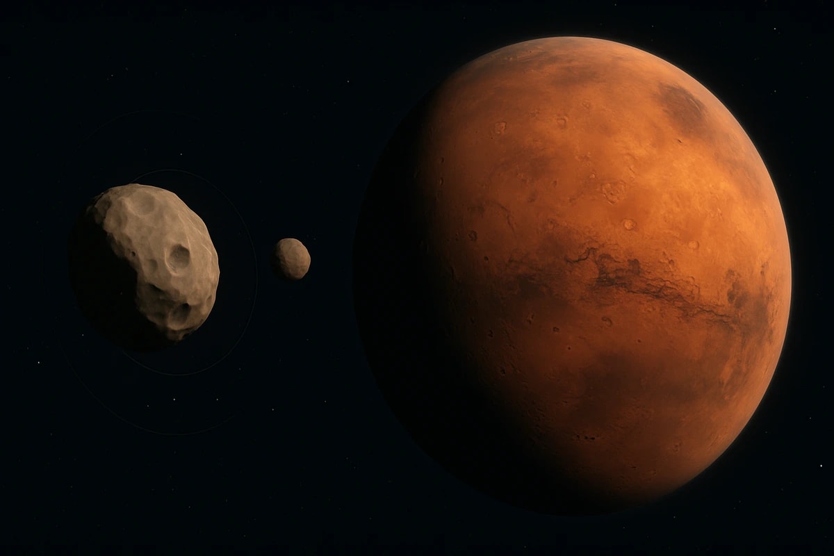 Fobos y Deimos, orbitando Marte