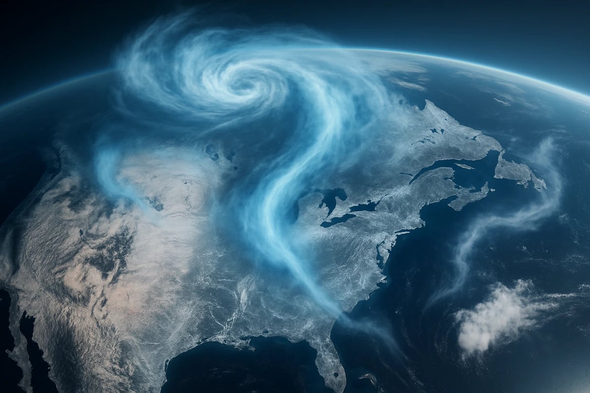 Vista satelital realista de América del Norte