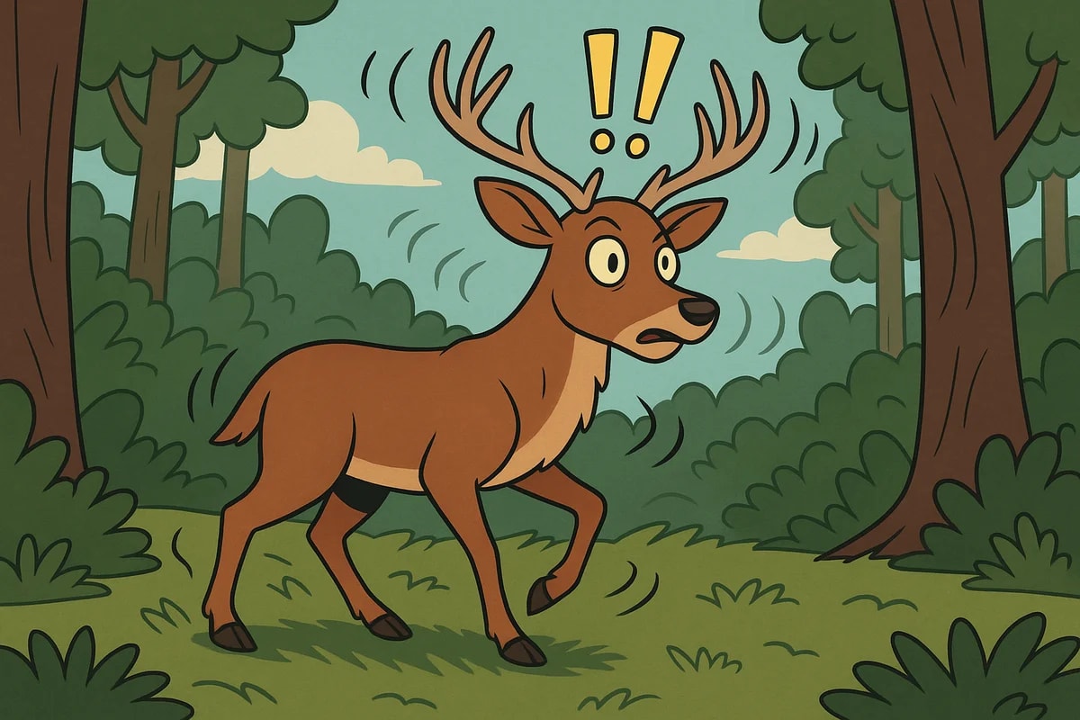 Ciervo alerta en un bosque