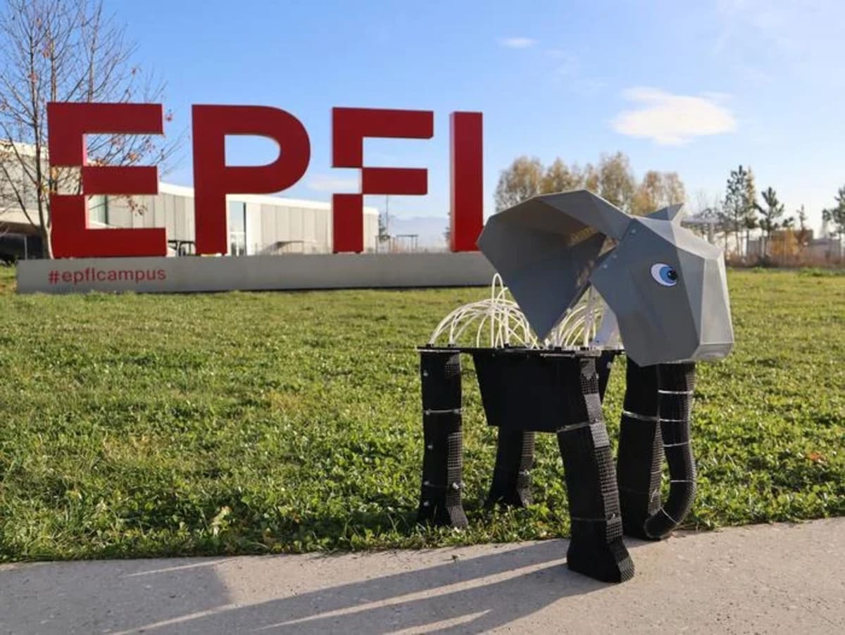 Robot elefante bioinspirado impreso en 3D por EPFL